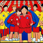**Image:** A vibrant scene from "Boro" featuring the main characters surrounded by primary colors (red, blue, and yellow). The scene should evoke feelings of energy, happiness, and calmness, showcasing the balanced use of these colors in the show's design.