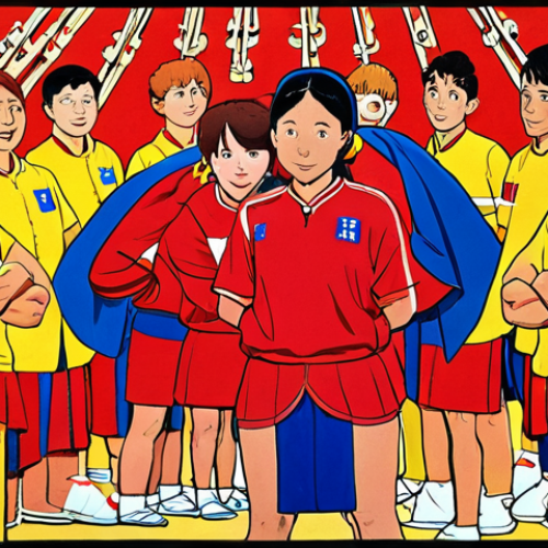**Image:** A vibrant scene from "Boro" featuring the main characters surrounded by primary colors (red, blue, and yellow). The scene should evoke feelings of energy, happiness, and calmness, showcasing the balanced use of these colors in the show's design.